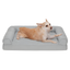 Silver Gray Medium Orthopedic Foam Quilted Sofa Pet Bed