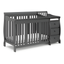 Gray 5-in-1 Convertible Crib and Changer with Storage