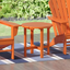 Orange HDPE Outdoor Round Side Table with Slatted Top