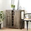 Weathered Oak Multi-Functional Bar Cabinet with Storage