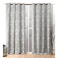 Ash Gray Floral Room Darkening Grommet Curtain Panels