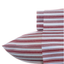 Twin XL Red and White Cotton Percale Stripe Sheet Set