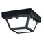 Black Polypropylene and Glass Outdoor Flush Mount Light