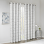 White/Silver Geometric Blackout Grommet Curtain Panel