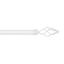 Off White Adjustable Iron Curtain Rod with Wired Torch Finials