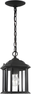 Kent Black Outdoor Pendant Light with Clear Beveled Glass