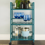 Marshall Teal Metal 3-Shelf Rolling Utility Cart