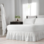 Easy Fit White Cotton Polyester Queen/King Bed Skirt