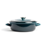 Azure Blue Enameled Cast Iron Round Dutch Oven with Lid, 5.3-Quart