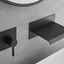 Matte Black Wall-Mount Waterfall Tub Faucet with Lever Handle