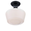 Black Glass Semi-Flush Mount Outdoor Ceiling Light