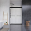 Ennis 48" Matte Black Framed Shower Door with Clear Glass