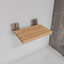 Foldable Teak Wood Shower Seat with Aluminum Brackets