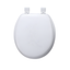 White Decorative Soft Vinyl Round Toilet Seat with Non-Slip Hinges