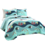 Blue Twin Cotton Reversible Kids Quilt Set