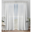 Bella Sheer White Linen Look Curtain Panels, 54" x 96", Set of 2