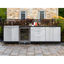 Stainless Steel 3-Piece Outdoor Kitchen Cabinet Set with Sink