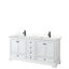 Deborah 72'' White Double Freestanding Vanity with Light-Vein Marble Top