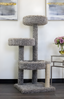 Gray Multi-Level Cat Tree with Sisal Scratching Posts