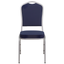 Navy Fabric Cushioned Banquet Chair with Silver Steel Frame