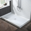 60" White Solid Surface Rectangular Shower Pan with Center Drain