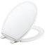 White Molded Wood Elongated Quiet-Close Toilet Seat