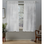 Winter White Sheer Pinch Pleat Linen Look Curtain Panels, 84" Length