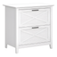 Pure White Oak 2 Drawer Lockable Lateral Filing Cabinet