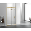 48" Gold Frameless Double Sliding Shower Door with Tempered Glass