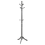 Gray Adjustable Rubberwood Freestanding Coat Rack with 9 Hooks