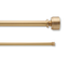 Brushed Gold Adjustable Double Curtain Rod Set with Mod Finials