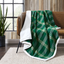 Green Plaid Reversible Sherpa and Cotton Throw Blanket