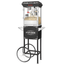 Vintage Black Popcorn Machine with Cart and Stainless Steel Kettle