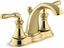 Devonshire Polished Brass Double Handle Bathroom Sink Faucet