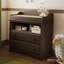 Espresso Wood Changing Table Dresser with Drawers