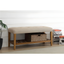 Beige & Oak Brown Contemporary Storage Bench 40" x 16" x 18"