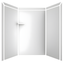 FlexStone Elegance White 80" 3-Panel Alcove Shower Surround