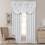 White Damask Polyester Waterfall Valance with Rod Pocket