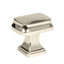 Polished Nickel Rectangular Cabinet Knob with Mounting Hardware