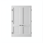 Primed White Solid Core French Double Panel Door with Oil Rubbed Bronze Hardware