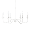 White Metal 6-Light Candle Style Chandelier