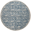 Navy Blue and Ivory Hand-Tufted Wool 6' Round Area Rug