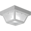 White Glass 8.25" Indoor/Outdoor Ceiling Light with LED Option