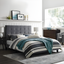 Elegant Gray King-Sized Velvet Upholstered Platform Bed with Tufted Headboard