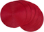 Red Round Braided Placemats Set of 6 for Dining Tables