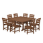 Teak 8-Person Farmhouse Trestle Outdoor Dining Set