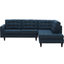 Azure Tufted Fabric 2-Piece Sectional Sofa with Wood Legs