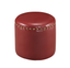 Vibrant Red PU Faux Leather Round Pouf Ottoman