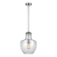 Satin Nickel Clear Seeded Glass Mini Pendant Light