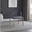 Gray Velvet Upholstered Dining Chair with Gold Legs